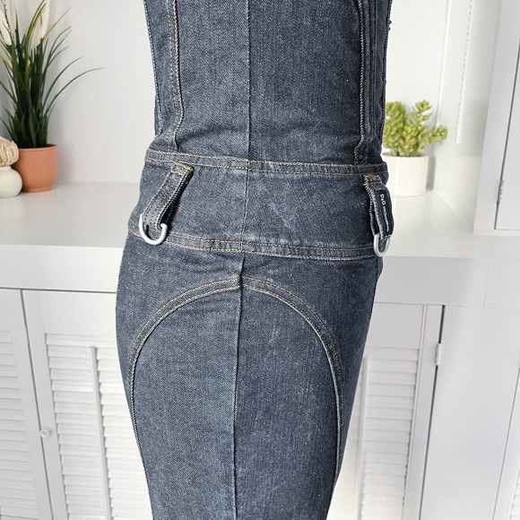 Vintage D&G Dolce & Gabbana Denim Fitted Bustier Dress Size XS - Picture 7 of 10